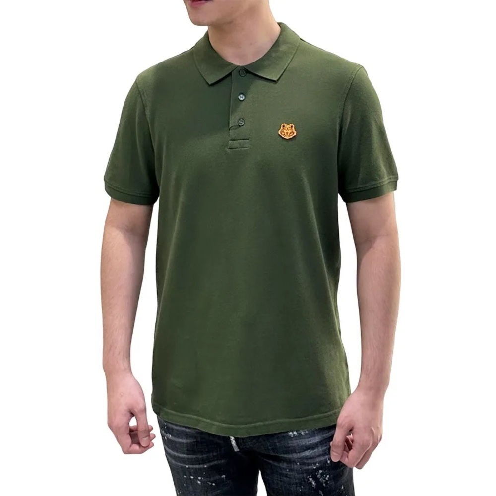 🔥 KENZO Men’s Green Polo Shirt embroidered Tiger Size Small